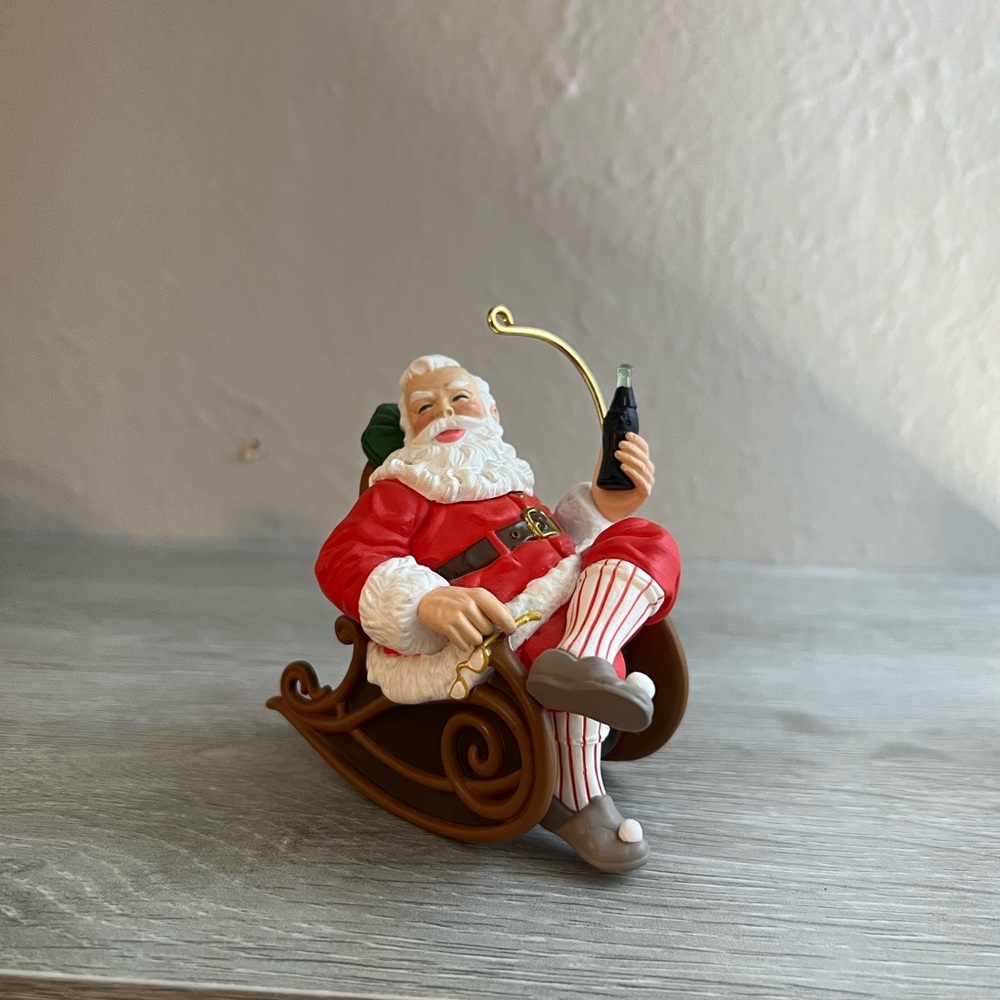 Holiday Santa Claus Ornament in Red and White